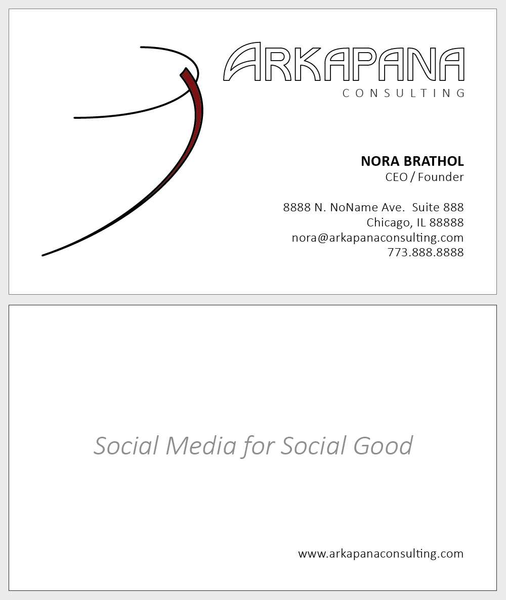 Final business card, front and back