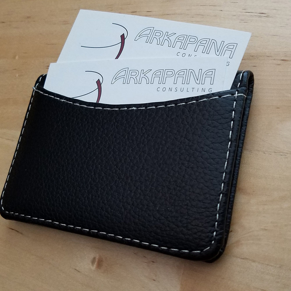 Business cards in wallet